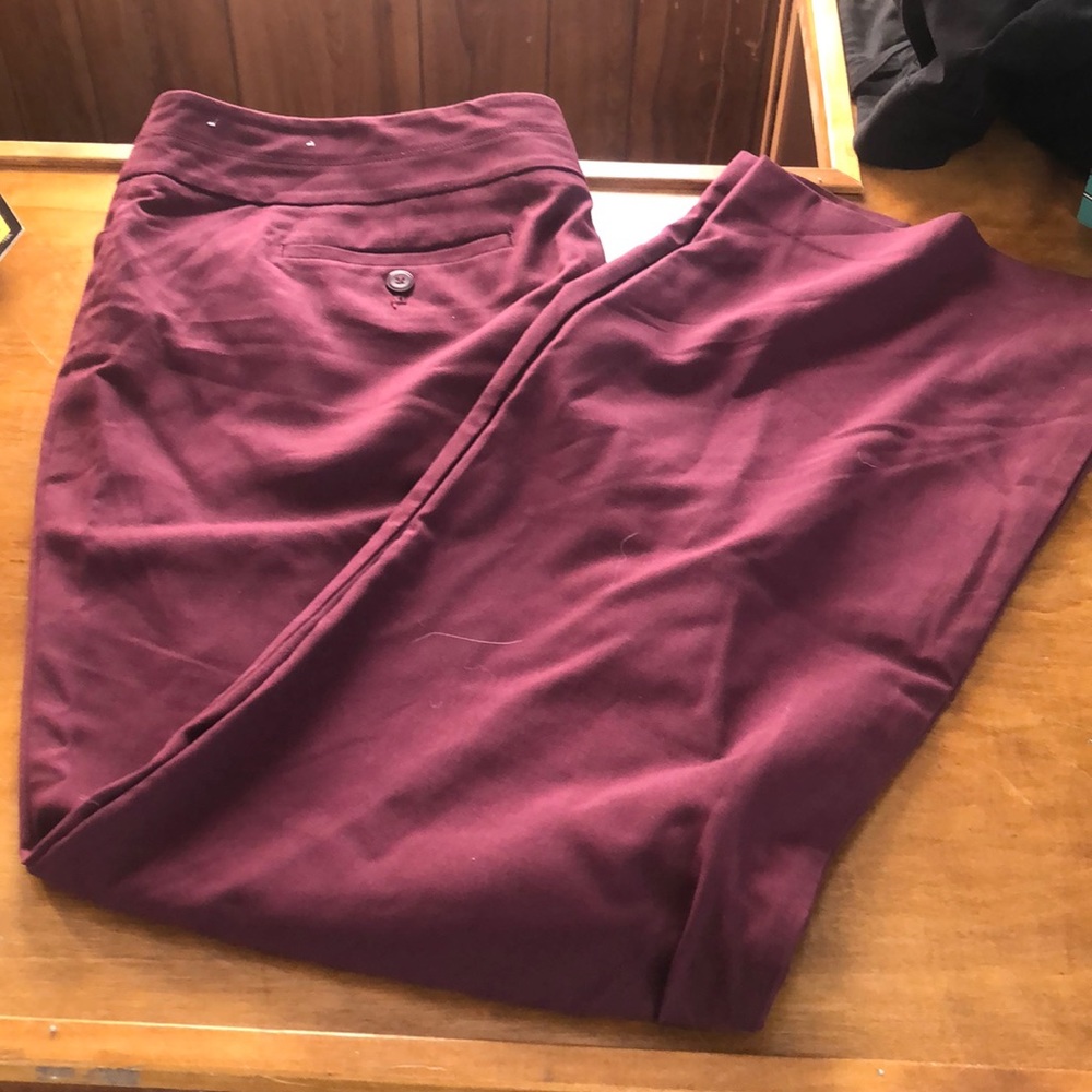 Maroon Loft Wide Leg Slacks